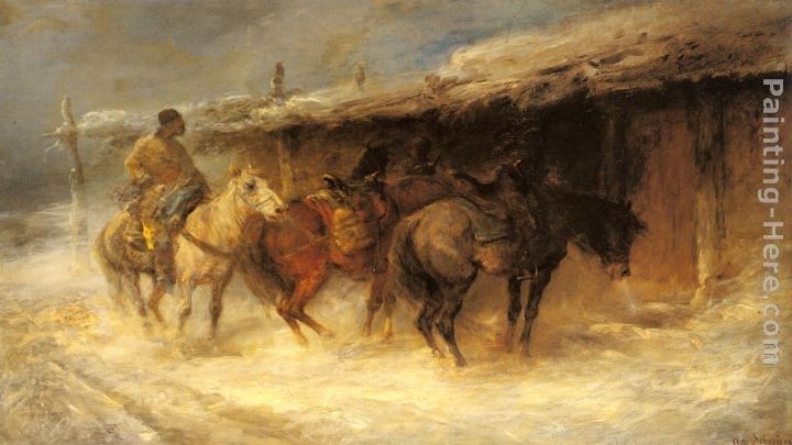 Emil Rau Wallachian Horsemen in the Snow